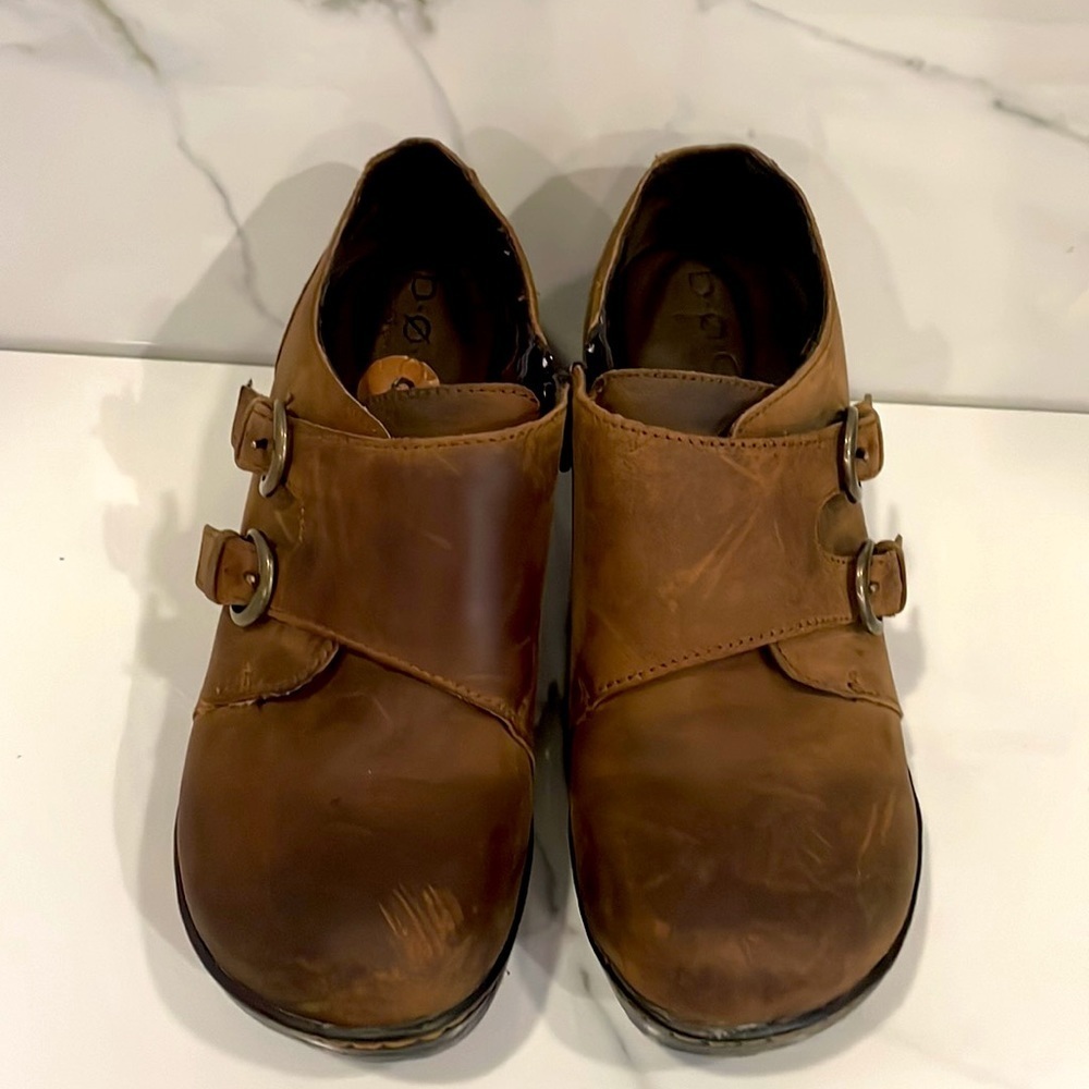 Women's BOC Brown Leather Clog Shoe, Size 8 - Picture 2 of 9